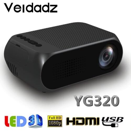 VEIDADZ LED YG320 LED Portable Projector 600 Lumen 3.5mm Audio 320x240 Pixel YG-320 HDMI USB Mini Projector Home Media Player