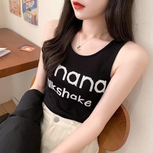 Letters Outside Wear Sleeveless Sexy Halter Bustier Crop Tank Tops For Woman Clothing WomenS T-Shirt Tube Top 2021 Summer