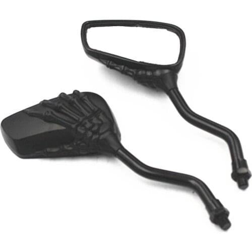 Universal 8mm 10mm Skull Skeleton Mini RearView Side Mirrors Motorcycle For Harley Honda Yamaha Kawasaki Suzuki Chopper Bobber