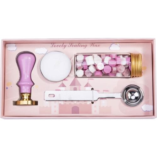 Colorful Macaroon Style Exquisite Wax Seal Set Wax Stamp Kit For Wedding Envelops Sealing Gift Package Greeting Card Gift Box