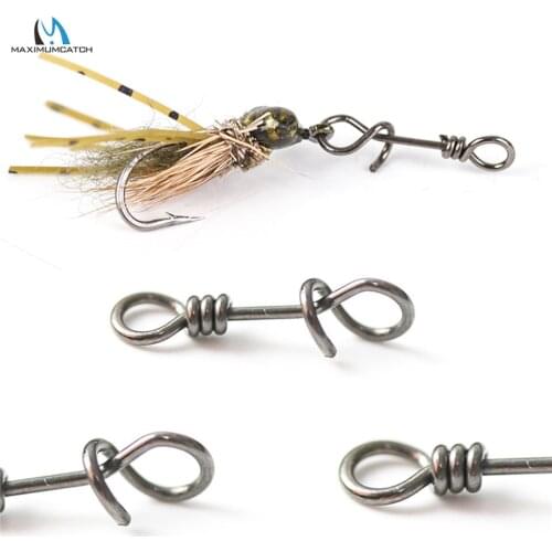 Maximumcatch 10pc/lot Fly Fishing Twist Clip Streamer Salmon Steelhead Flies Connection Clips 10/15/18mm