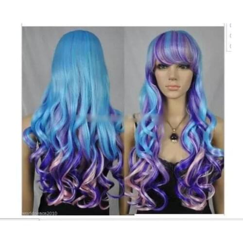 Zhaoxia++078313@Q8@* ++0692 Harajuku Multi-Color mix long curly cosplay wig