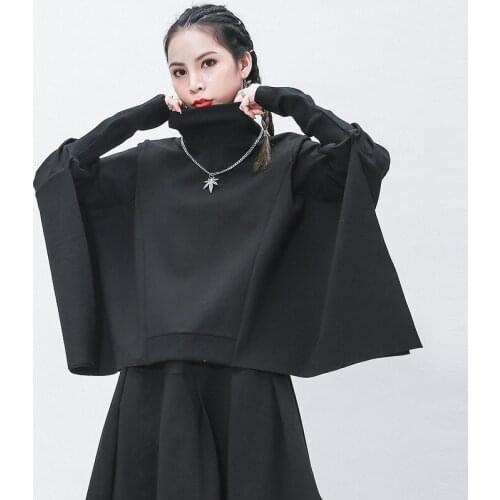Womens Hoodies Femininos Pullover Sreeetwear Big Size Cropped Sweatshirts Oversize Batwing Long Sleeve Japanese Harajuku Tops