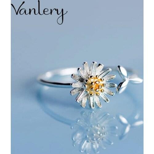 Personality Exaggerated Gothic Daisy Flower Rings For Women Charm Engagement Jewelry Girls Open Finger Knuckle Rings