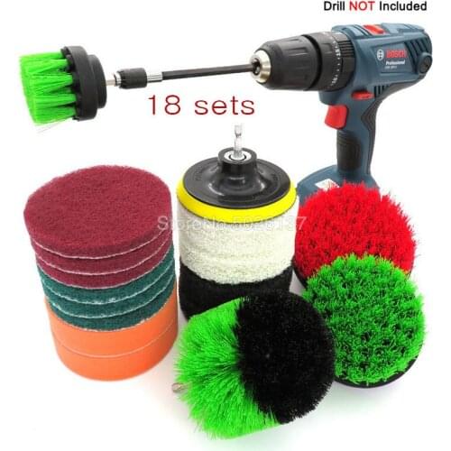 1set Drill Brush Scrub Piece Power Scrubber Cleaning Kit - All Purpose Cleaner Scrubbing Cordless For Pool Til Set Detailing