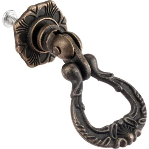 1Pc 22*50mm Vintage Single Hole Furniture Handle Jewelry Wooden Box Pull Knobs Kitchen Cabinet Drawer Cupboard Door Pulls Handle