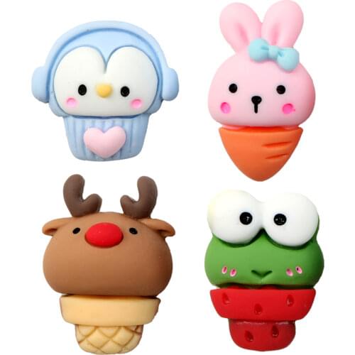 5pcs Fruit Food 3D Resin Plastic Planer Resin DIY Accessories Scrapbooking Craft Handmade Decoration,5Yc19131