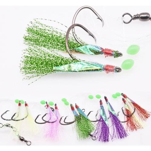 5Packs/lot 4/0 5/0 6/0 Shining Fish Skin Bait Sabiki Rigs with Hooks Sea Fishing Flasher Bait Rigs With Barrel Swivel Herring