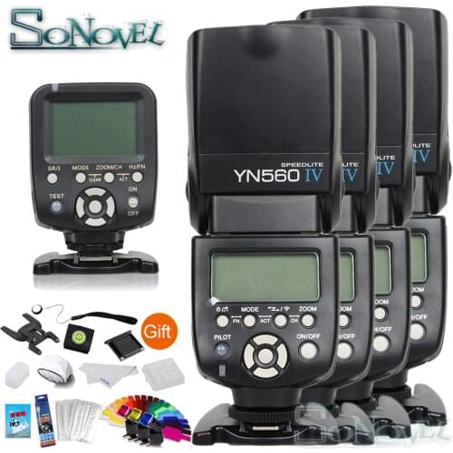 Yongnuo YN-560TX Wireless controller trigger + 4x YN-560IV YN560IV LCD display Wireless Master flash for Nikon Canon SLR cameras