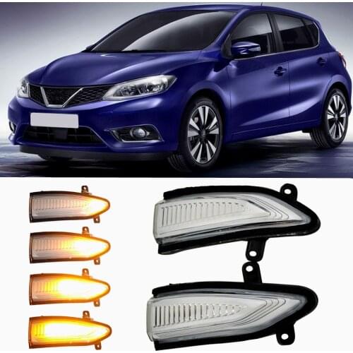 For Nissan Altima Teana 13-18 Sylphy Sentra Pulsar Tiida LED Dynamic Turn Signal Light Blinker Sequential Side Mirror Indicator