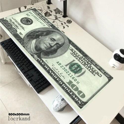 Dollars Banknotes Pattern Printing Mouse Pad Novelty Ideas Gift Overlock Dese Mat Large USD Mausepad Mouse pad carpet