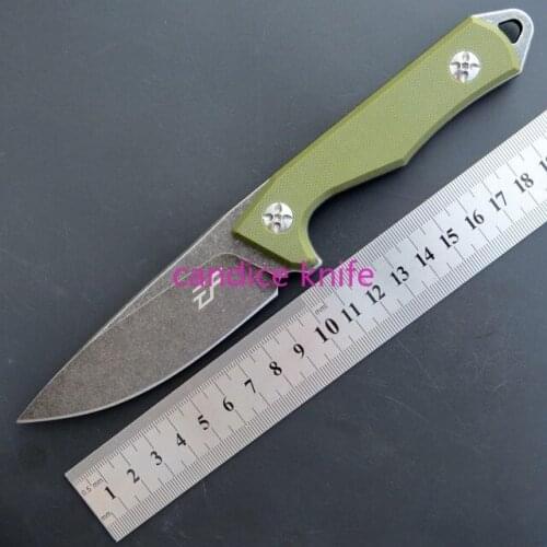 EF107 Tactical Straight Knife D2 Steel Fixed Blade G10 Handle Portable Hunting Survival Camping Outdoor Knives with K Sheath