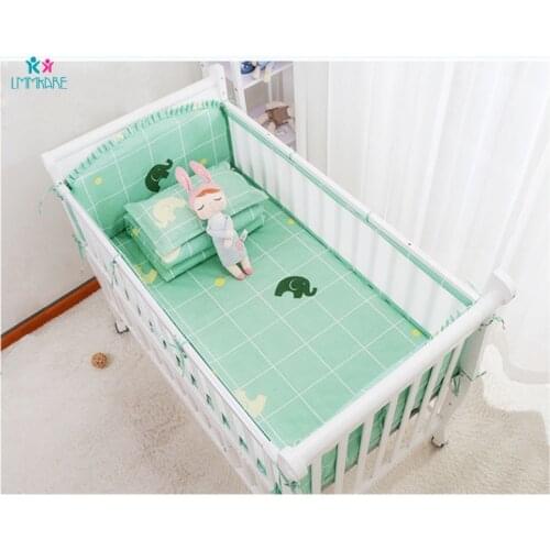 Cartoon Cotton Breathable Mesh Baby Crib Bumper Newborn Collision Bed Rail for Baby Crib Protector Babies Nursing