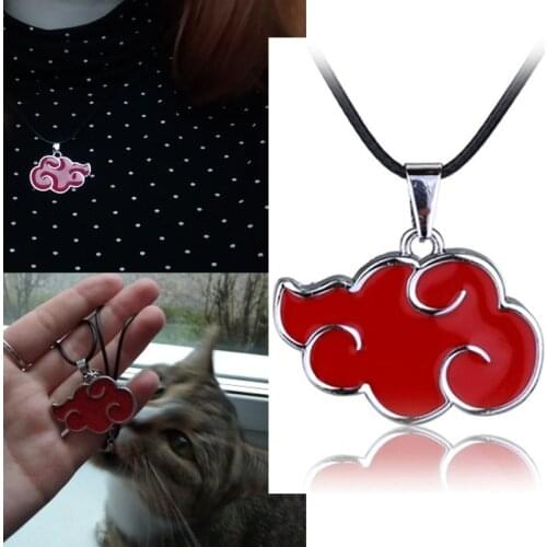 Classic Anime Akatsuki Red Cloud Necklace Women Men jewelry suspension chain choker bijouterie
