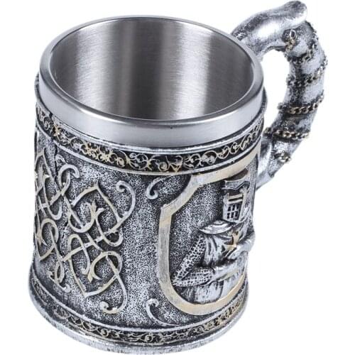 Medieval Templar Crusader Knight Mug Suit Of Armor Knight Of the Cross Beer Stein Tankard Coffee Cup