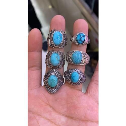 Hubei best natureTurquoise Mens for men Womens Rings S925 Sterling Silver Choose from a wide range of classical good quality