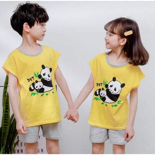 Summer Kid Clothes Cartoon Pajamas For Girls Boys Childrens Cartoon Panda Pajamas Set Pyjamas Kids Pijamas Infantil Homewear