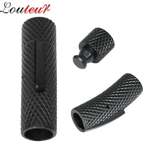 LOULEUR 1pc Hole Size 6mm Stainless Steel Magnetic Clasps for Leather Cord Bracelet Connectors End Caps For Diy Jewelry Making