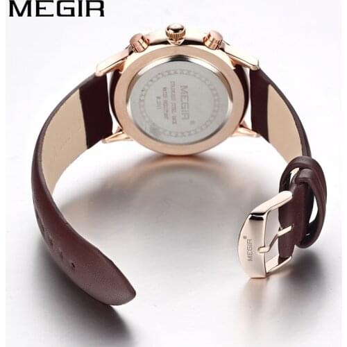 Fashion Black Leather Watch Strap with Pin Buckle 22mm Watch Band Causal Brown Bracelet Straps for MEGIR men watch 2011