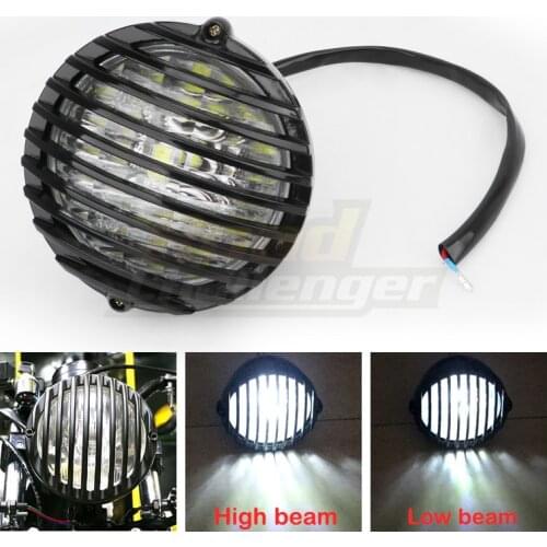 Motorcycle Black Headlamp Headlight & Grill Cover Retro Vintage For Harley Touring Dyna Sportster 48 72 1200 883