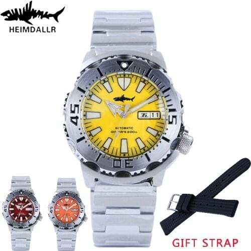 HEIMDALLR Monster Sapphire Glass C3 Luminous Mechanical Watch Waterproof Automatic Date Mens Diving Watch NH36A Мужские часы