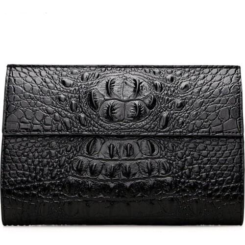 2019 New Alligator Business Mens Long Wallets Natural Real Leather Male Cow Genuine Leather Cash Purses Clutch Men Card Holders