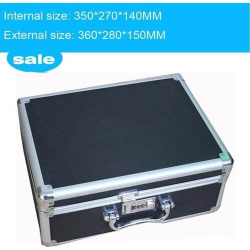 Toolbox aluminium tool case magic props file storage Hard Carry carrying box tool for Hand Gun Locking Pistol 35*27*14 CM