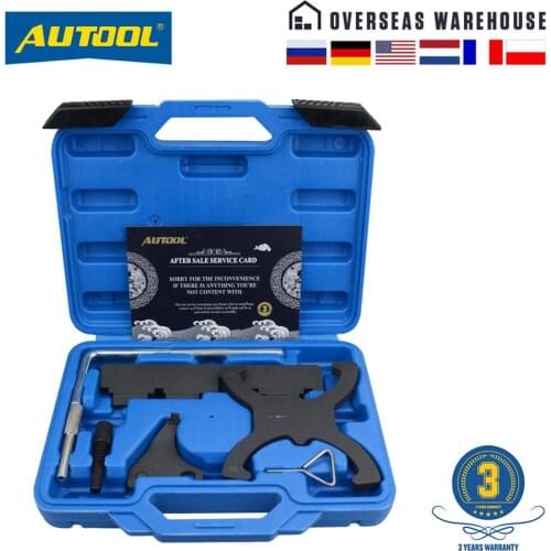 AUTOOL Engine Camshaft Timing Locking Flywheel Tensioner Tool Set Compatible for Ford Focus 1.6 Mazda 1.6 Eco Boost Volvo