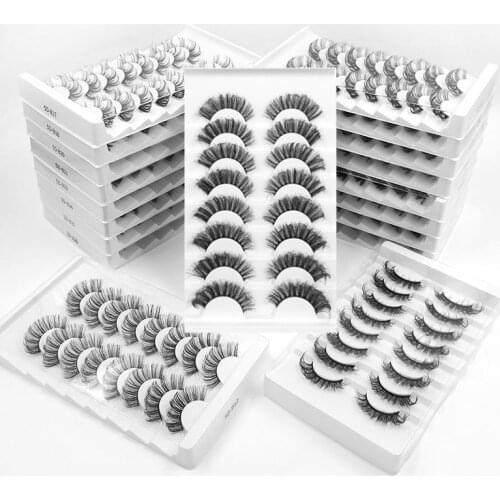 NEW 18mm Mink eyelashes 3D mink hair eyelashes 8 pairs Natural/Thick makeup faux fake lashes extension false eyelashes Wholesale