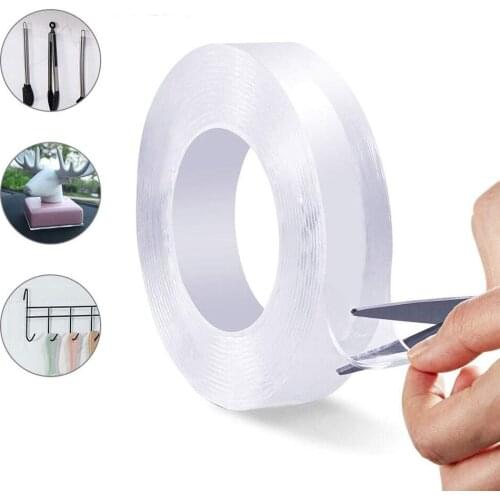 Transparent Magic nano-tape Washable Reusable Double-Sided tape Adhesive Nano Traceless Sticker Removable Universal Disks Glue