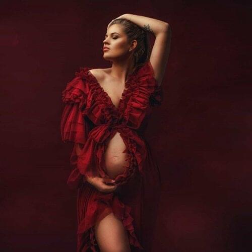 Chic Mermaid Maternity Dresses Women 2020 Sexy With Tulle Ruffles Fluffy Mermaid Prom Party Gown Tull Robes Customized Plus Size