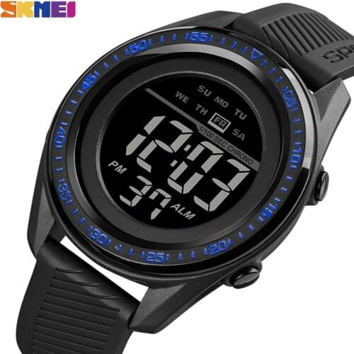 SKMEI Multifunction Clock Men Watch Sport LED Backlight Waterproof Men Digital Wristwatch PU Leather Strap Simple Reloj Hombre
