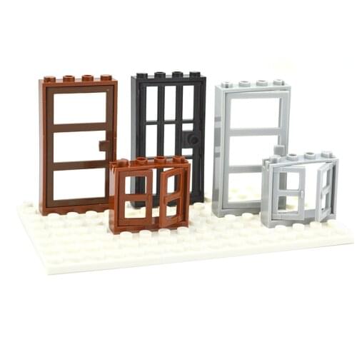 Friends House MOC Parts Building Blocks Door Window Castle Hotel DIY Assemble Brick Toy Compatible with City Classic Accessories