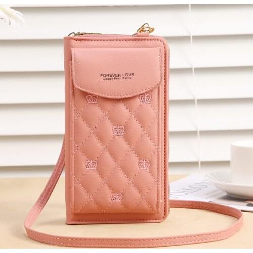 Shoulder Bag for Women Crossbody Mini Small Money Bag with Crown Pattern Ladies Long Clutch Female Mobile Phone Wallets baratas