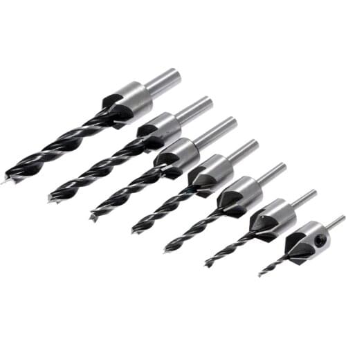7pcs Metal Woodworking Tools Drill Milling Cutter Furadeira Herramientas Madera Punte Trapano Countersink Drill Bits