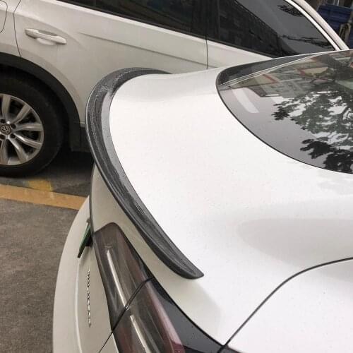 High Quality Car Sticker UV-Protected Clear Coating Rear Trunk Spoiler Wing Carbon Fiber Auto Refit For Tesla 3 2018-2019