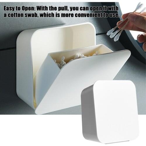 Bathroom cosmetics storage box waterproof self-adhesive wall-mounted cotton swabs wipe tissue box