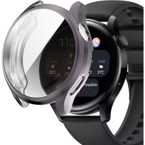 Screen Protector Cases for Huawei Watch 3/3 Pro 46MM 48MM Soft TPU Watch Cover for Huawei Watch 3 Protective Bumper Film Shell