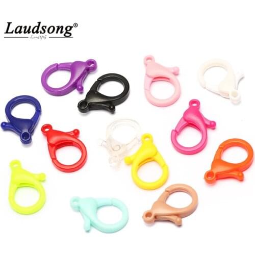 25/35MM Multicolors Mix Plastic Snap Lobster Clasp Hooks DIY Jewelry Making Findings For Keychain Toys Bags Accessories Supplies