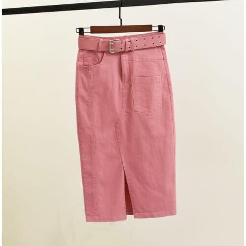 2020 Summer Spring Women Clothes , Womens High Waist Purple Black Plack Stretchy Pencil Jeans Skirt , Denim Skirts for Woman