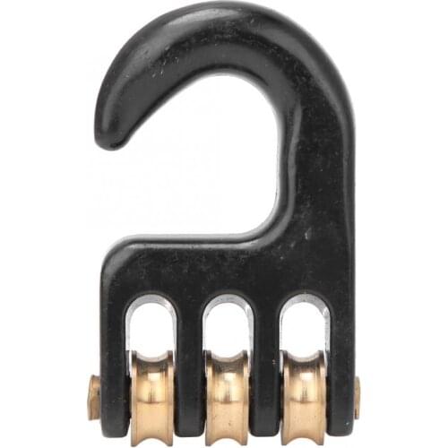 1 Pcs Black Windsurfing Pulley Hook Universal Durable Three Roll Wheels Rigging Pulley Hook Windsurfing Professional Accessories