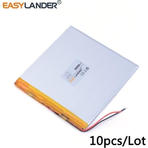 10pcs /Lot 3.7v lithium Li ion polymer rechargeable battery 399082 3000mAh For GPS PAD PSP Mobile Pocket PC E-books Video game