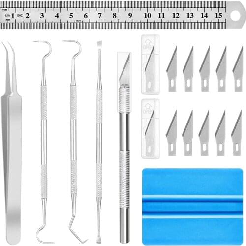 17PCS Craft Vinyl Tools Kit Dried Flower Tool Set For Hobbyist Diy Basic Set For Cricut Cameos Silhouttes
