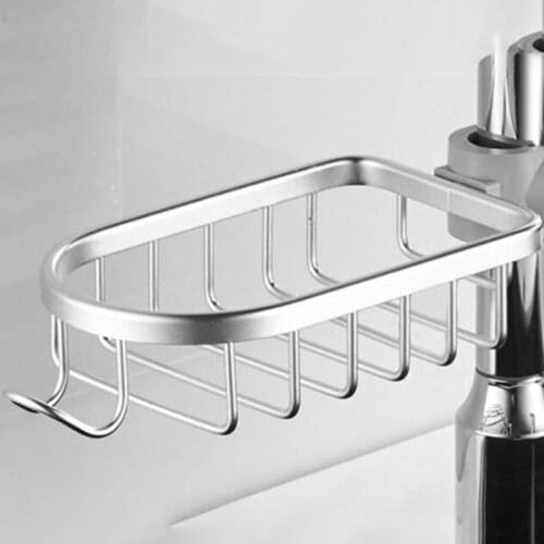 2021 Bathroom Shelf Black Shower Storage Basket Storage Rack Adjustable Faucet White Shower Storage Holder Basket Kitchen Rack