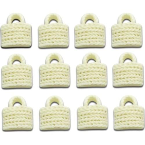 50Pcs Beige Bags Notes Resin Decoration Crafts Beads Frame Flatback Cabochon Scrapbook DIY Embellishments Accessories