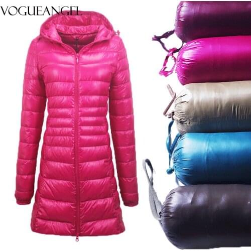 7XL 2021 Winter Jackets Women White Duck Down Long Jacket Female Padded Hooded Parkas Ultra Light Portable Coats Casacos