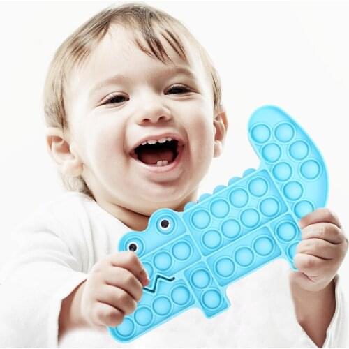 Alligator Stress Reliever Dimple Fidget Push Bubble Sensory Toy for Autism Funny Slow Soft Kid Decompression Balls