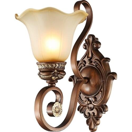 American Retro wall lamps Living room background wall lamp Bedside lamp LED light E27 AC85-265V Indoor decoration wall sconce