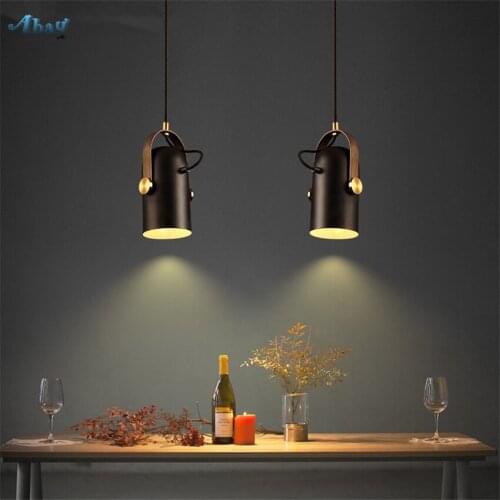 American Minimalist black Pendant Lights Dining Room Living room led industrial lamp Clothes Shop Bars Spotlights Hanging Lamps