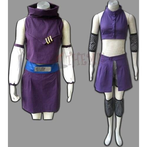 Athemis Purple Dress Naruto Ino Yamanaka Cosplay Costume Women Dresses with Orignal Headband Gift Halloween Clothes